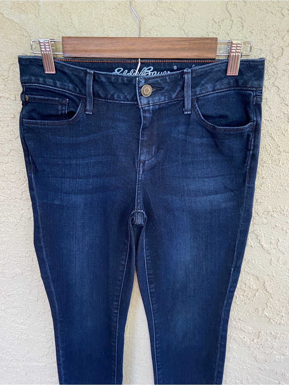 Eddie Bauer Mid Rise Slightly Curvy Skinny Ankle Stretch Jeans Dark Wash Size 2 - Picture 3 of 14
